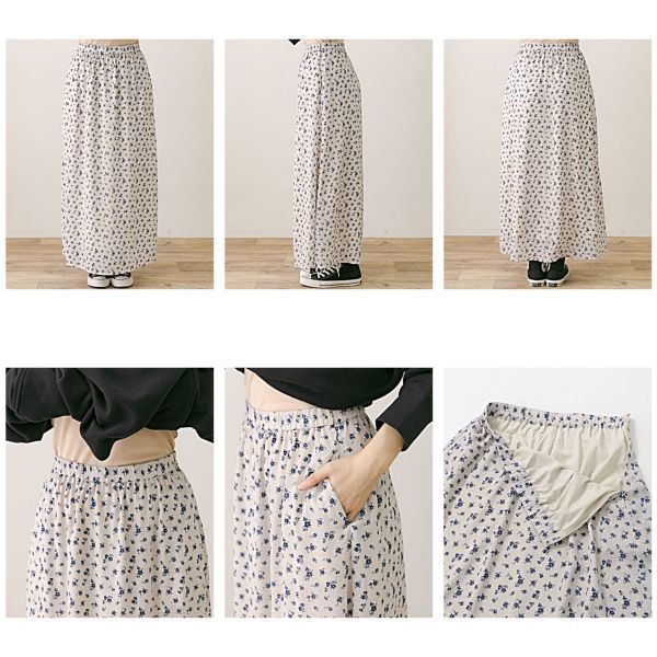 Small Flower Dot Print Skirt