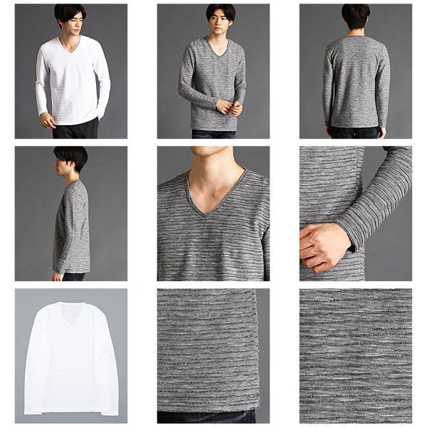 Tuck Border V neck Cut Sew