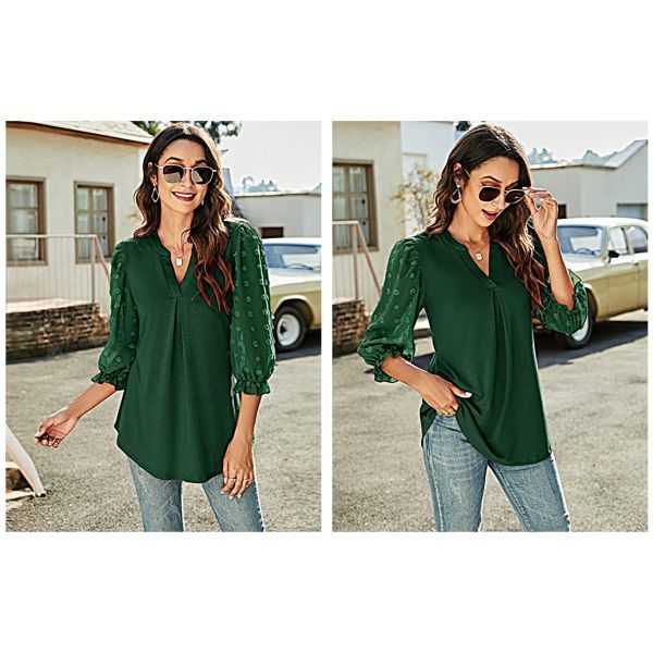 Causal Loose V Neck Chiffon Blouses