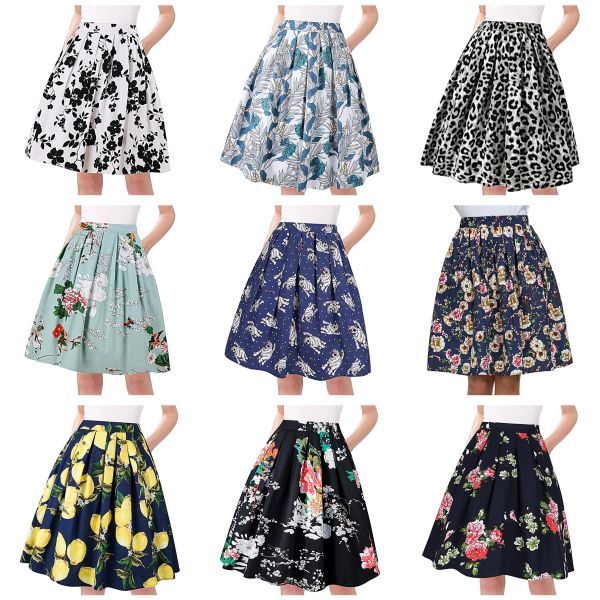 A-Line Pleated Vintage Skirts A