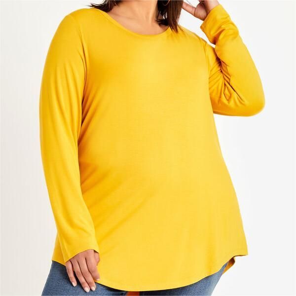 Basic Stretch Knit Long Sleeve Tee