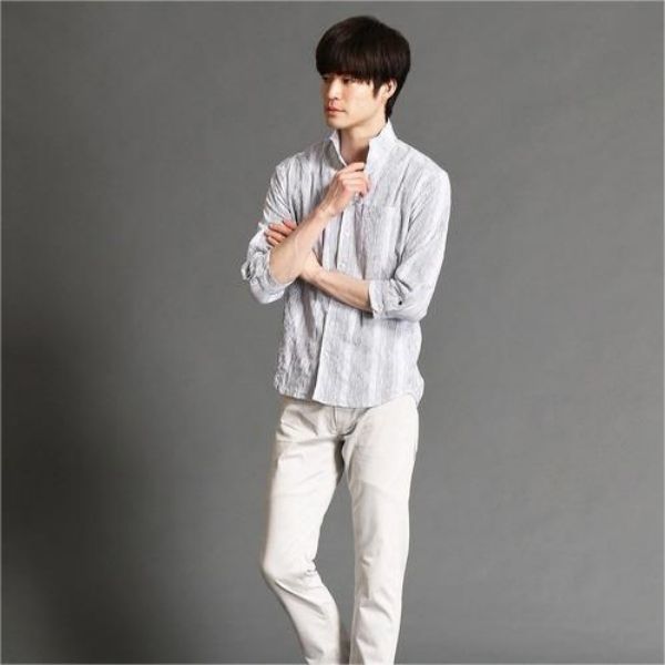 Tuck Jacquard 3-4 Sleeve Shirt