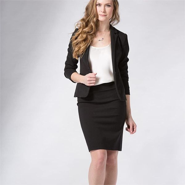 Pull On Stretch Above Knee Classic Pencil Skirt