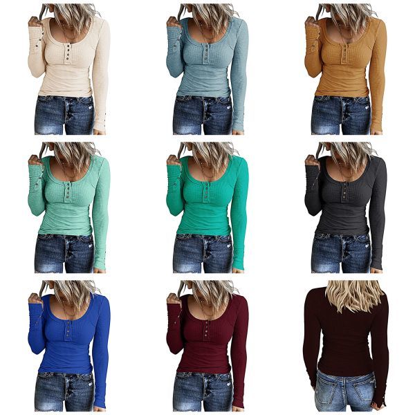 Long Sleeve Henley T Shirts