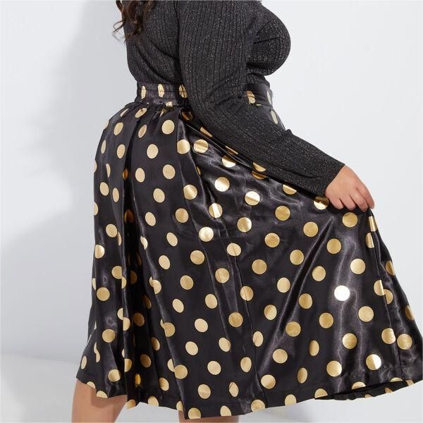 Polka Dot A Line Midi Skirt