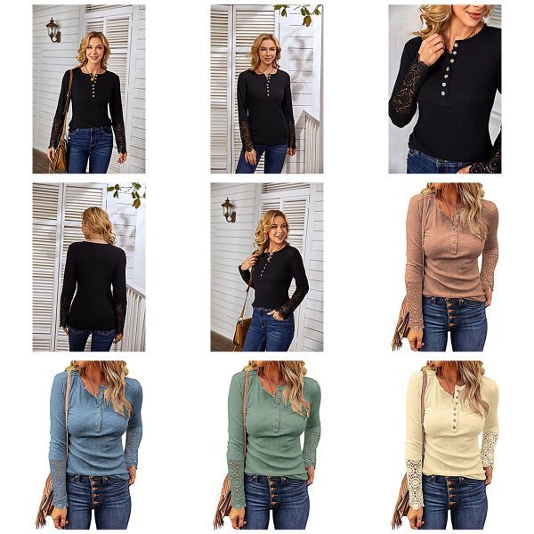 Ribbed Knit Long Sleeves Shirts