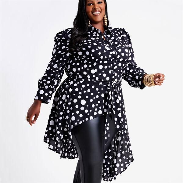 Polka Dot Crepe Shirt