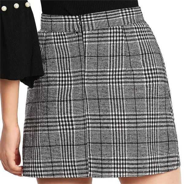 Plaid High Waist Bodycon Mini Skirt