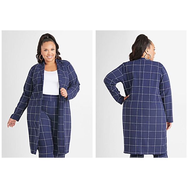 Plaid Stretch Crepe Jacket