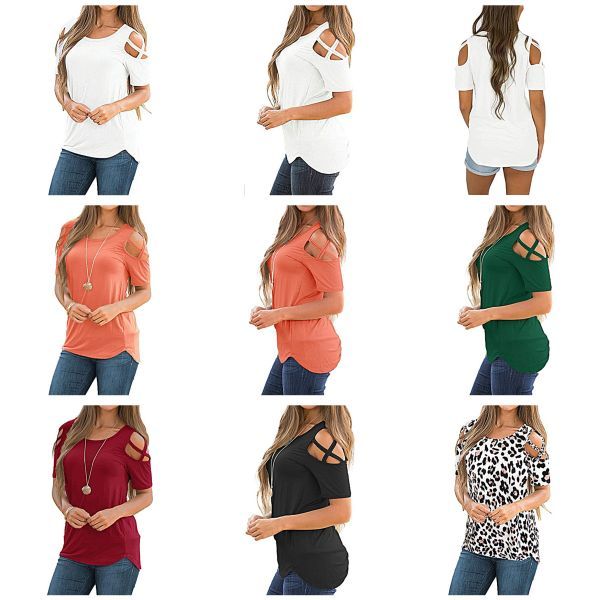 Loose Strappy Cold Shoulder Tops