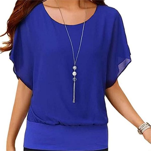 Loose Casual Short Sleeve Chiffon Top