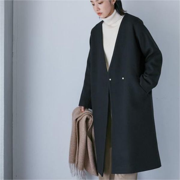 V Neck Midi Coat